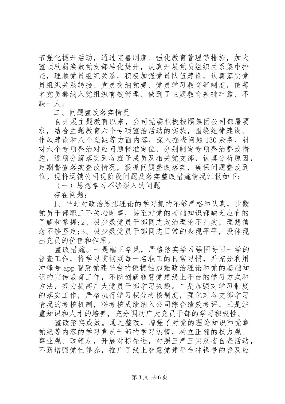 20XX年主题教育“回头看”工作总结报告_第3页