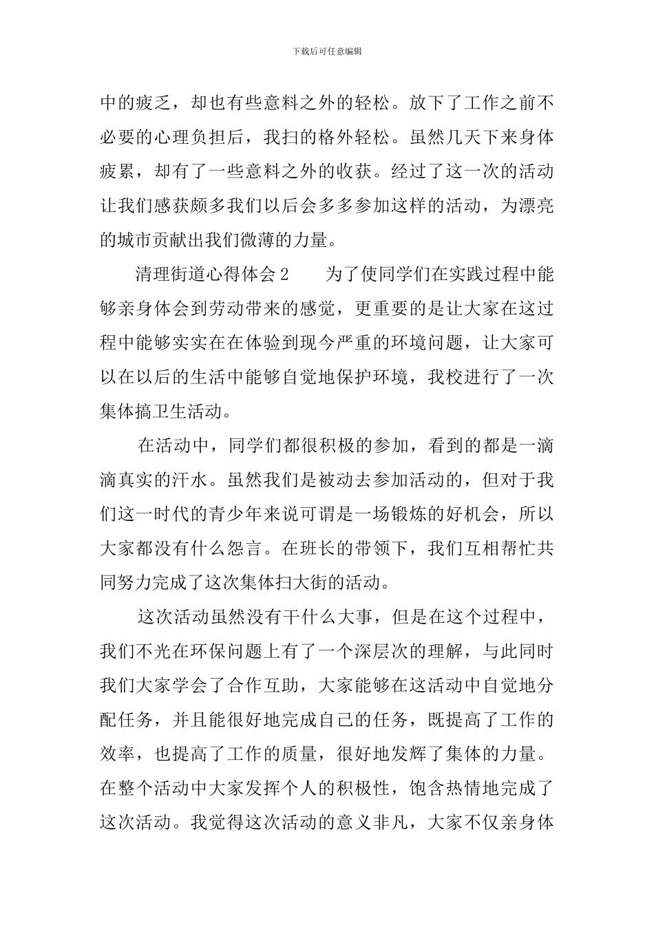 清理街道心得体会_第2页