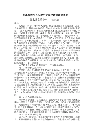 综合素质评价案例