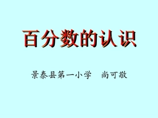 尚可敬百分数
