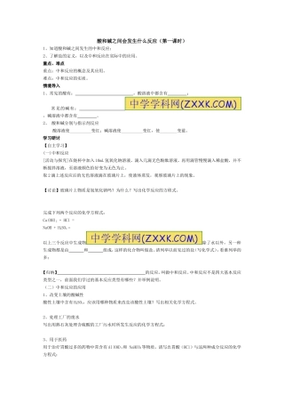 酸碱中和反应（第一课时）