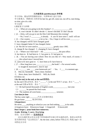 九年级英语unit10SectionA导学案