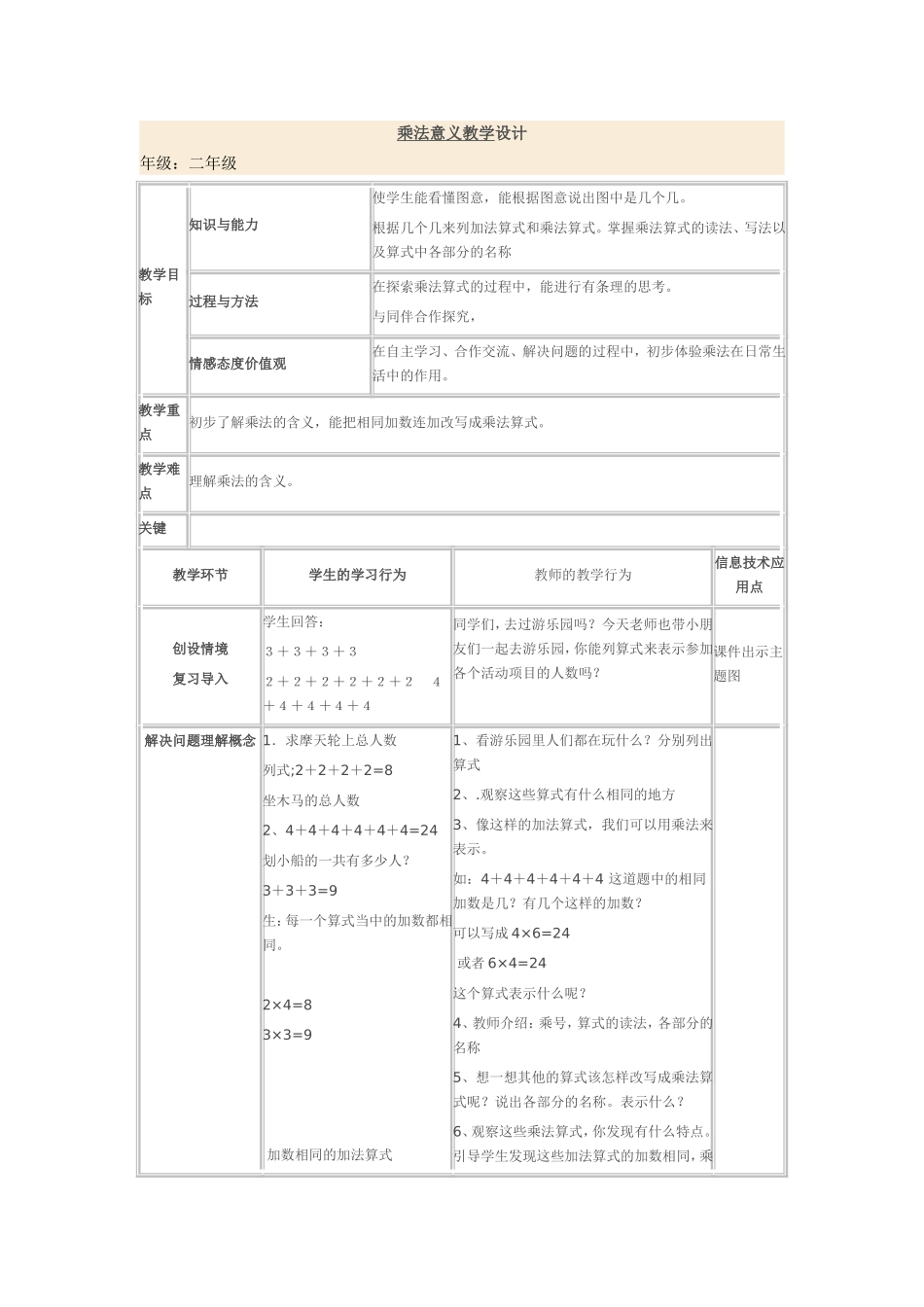 乘法意义教学设计_第1页