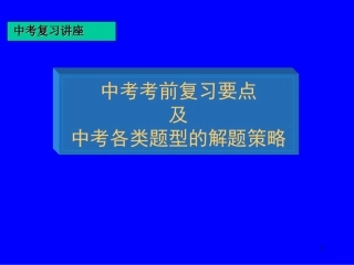 中考专题复习：各类题型解法