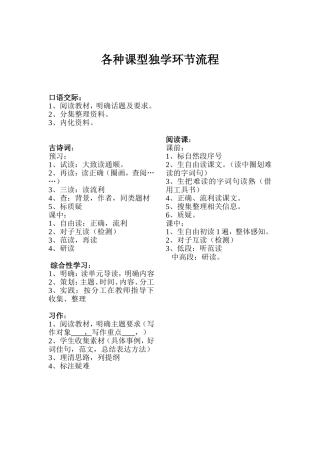 各种课型独学环节流程