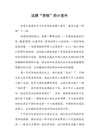 这些奇怪的小老外