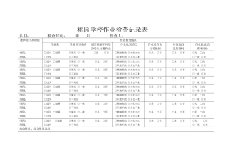 桃园学校作业检查情况表