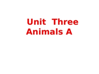 小学英语unit3A