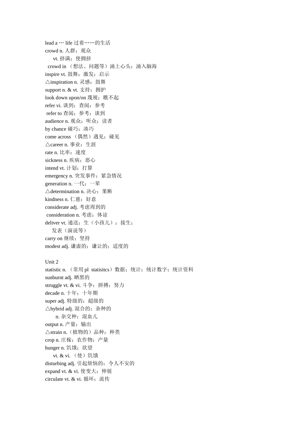 人教版高二英语必修4单词表_第2页