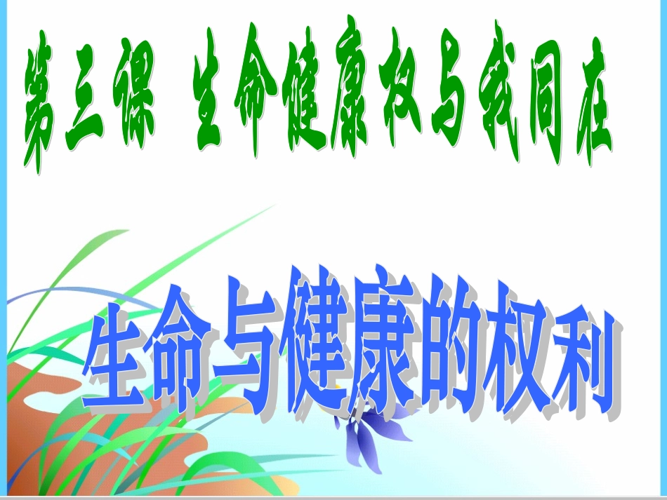 人教版八下第三课第一框生命与健康的权利_第2页