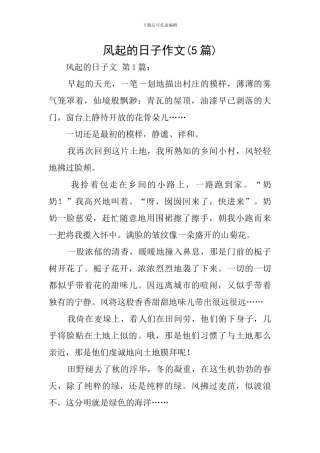 风起的日子作文-0