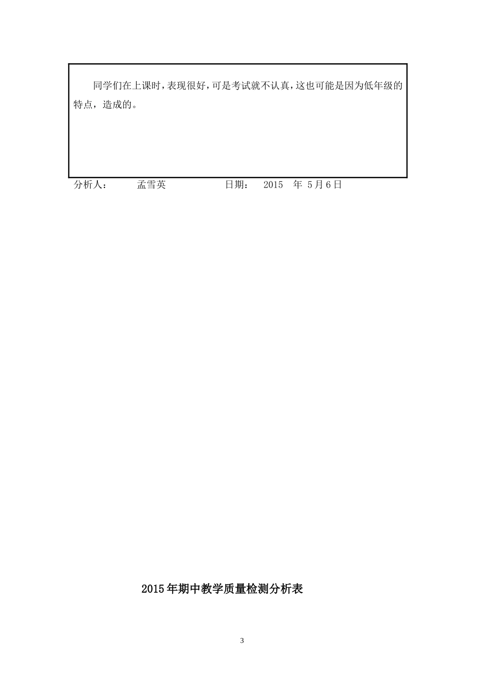 一年、二年、六年美术质量分析表雪英_第3页