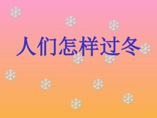 《人们怎样过冬》PPT