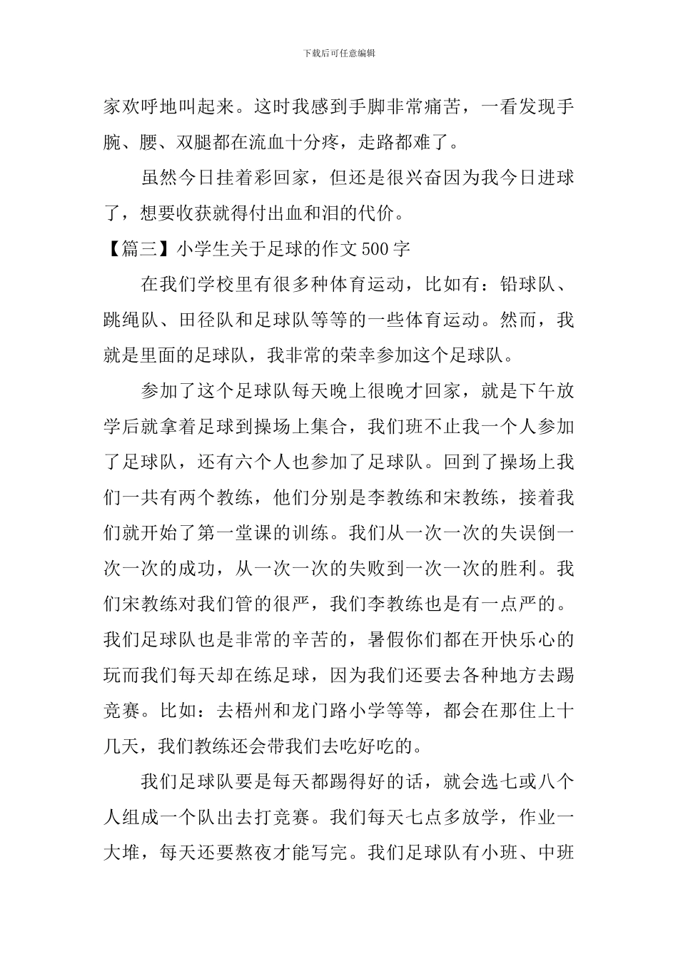 小学生关于足球的作文500字_第3页