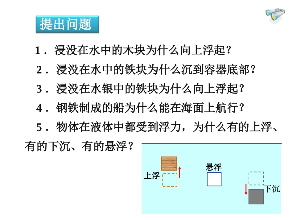 人教版八年级物理下册教学课件：第十章浮力第3节物体的浮沉条件及应用_第2页