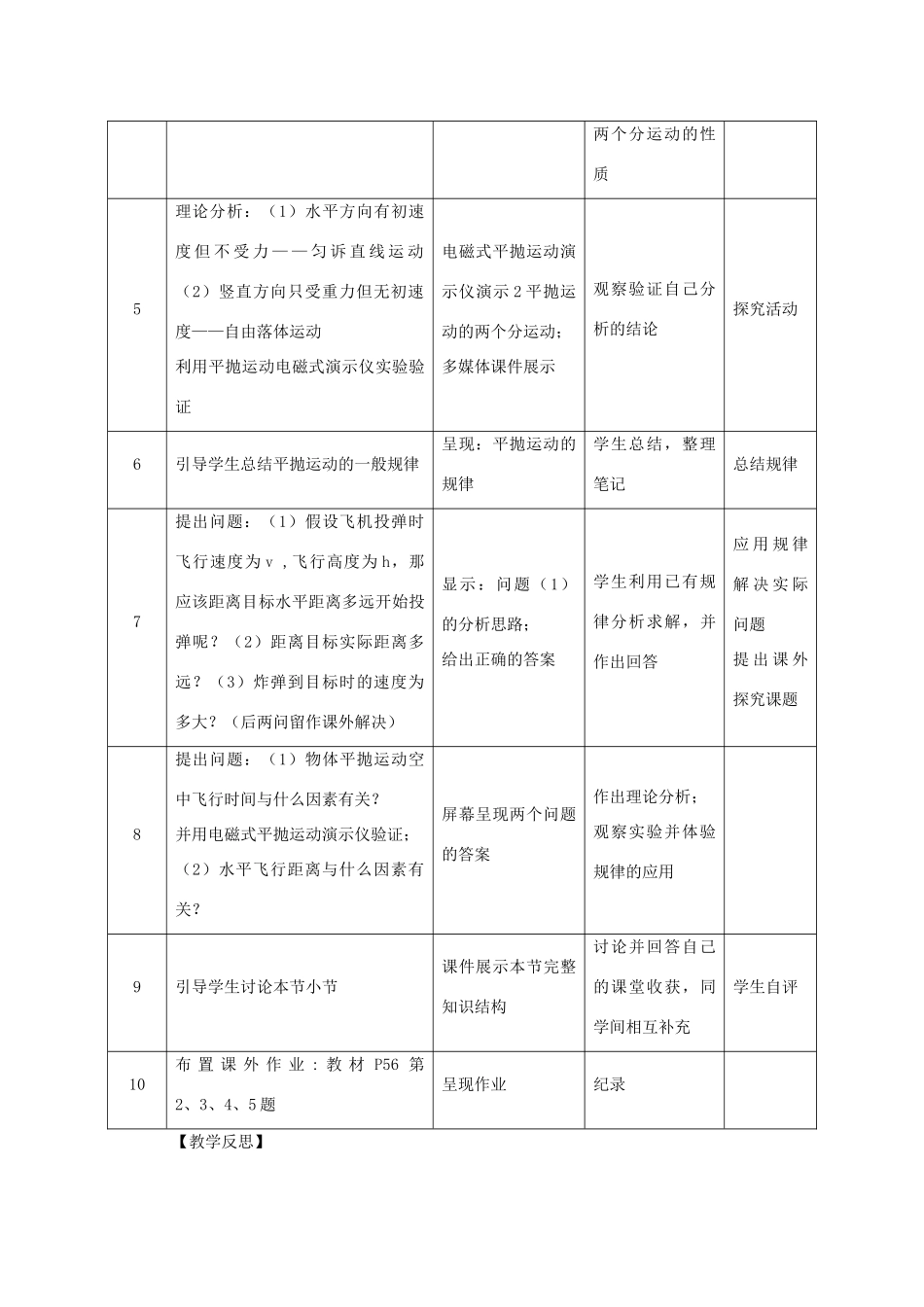 高中物理 第3章 抛体运动 第3节 探究平抛运动教学设计2 鲁科版必修2-鲁科版高一必修2物理教案_第2页
