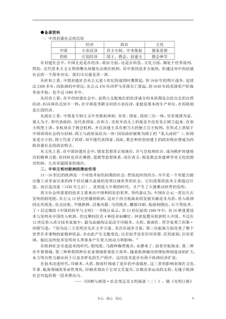高中历史 1.1 欧洲资本主义工商业的出现备课资料  新人教版