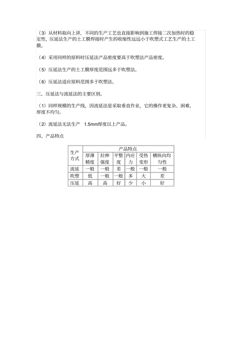 压延法、吹塑法、流延法生产工艺及产品性能差别_第3页