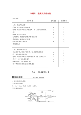 （浙江选考）高考化学二轮复习 第二编 元素化合物的综合 专题六 金属及其化合物学案-人教版高三全册化学学案