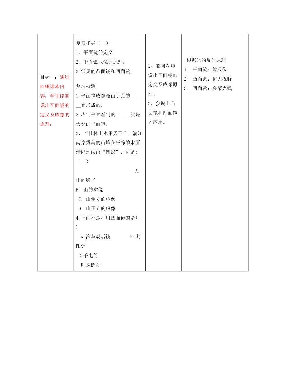 河南省商水县中考物理 平面镜成像教案-人教版初中九年级全册物理教案_第2页