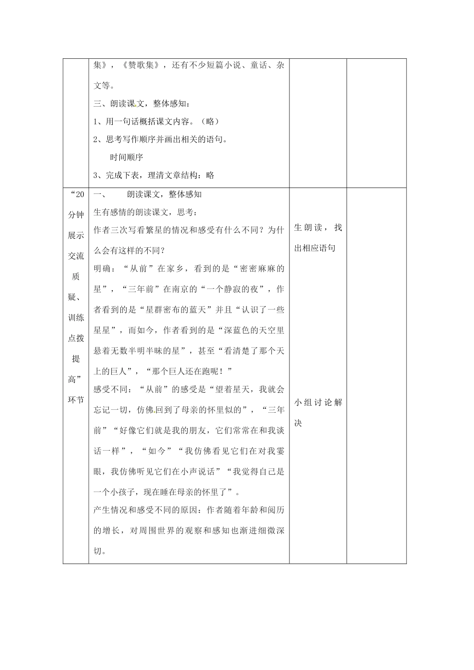 江苏省启东市惠萍初级中学八年级语文《繁星》教案 新人教版_第3页