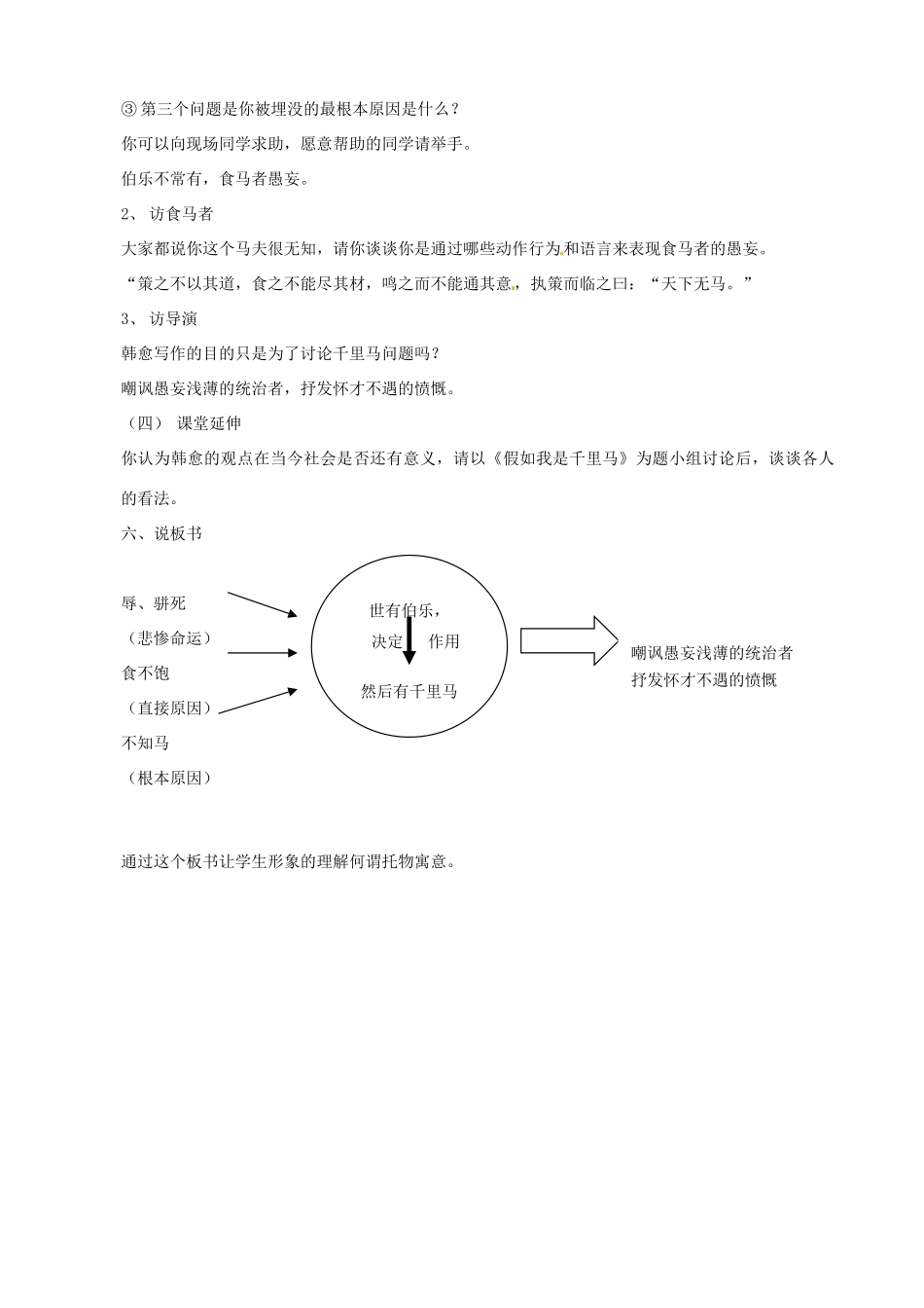 新疆乌鲁木齐县第五十五中学八年级语文下册 23《马说》说课稿1 人教新课标版_第2页