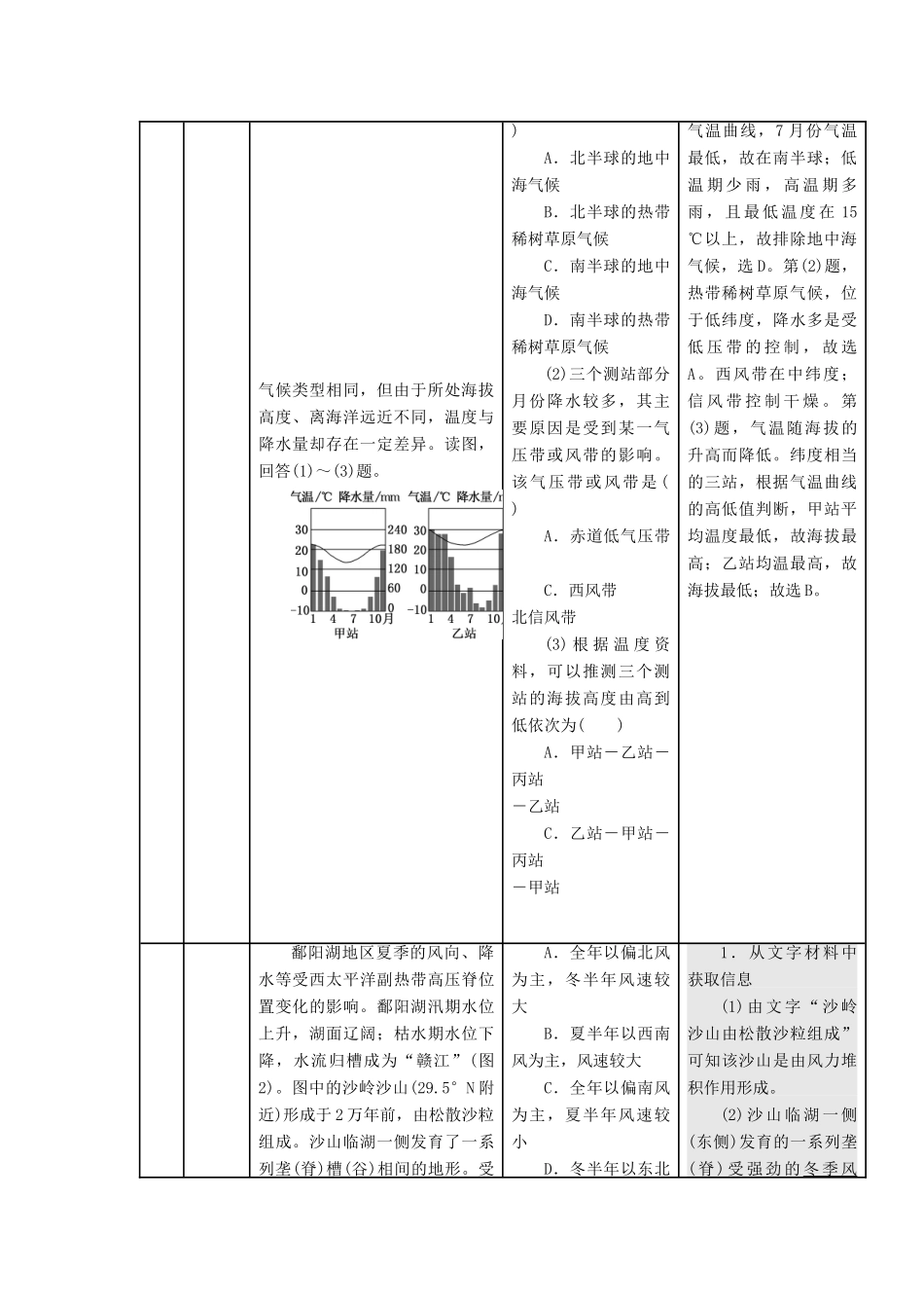 四川省宜宾市一中高三地理“补胎式”一轮复习第2周《气压带和风带》教学设计-人教版高三全册地理教案_第3页