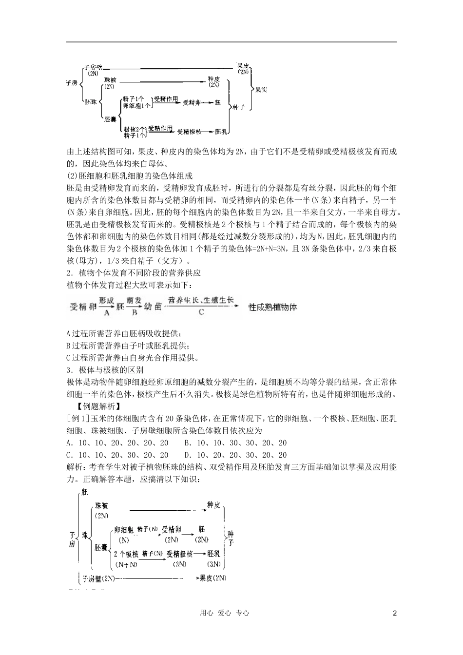 高中生物 第5章 被子植物的个体发育全套导学案 新人教版必修1_第2页