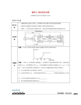 （江苏专版）高考化学一轮复习 专题三 金属元素及其化合物 课时12 钠及其化合物导学案-人教版高三全册化学学案