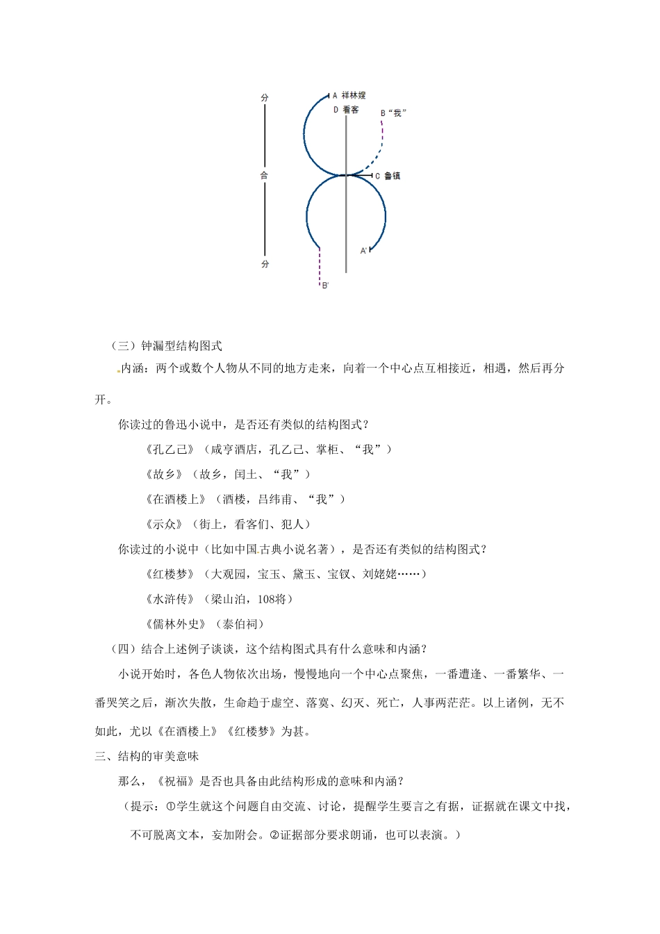福建省建瓯市中考语文《祝福》复习教学设计 新人教版-新人教版初中九年级全册语文教案_第3页