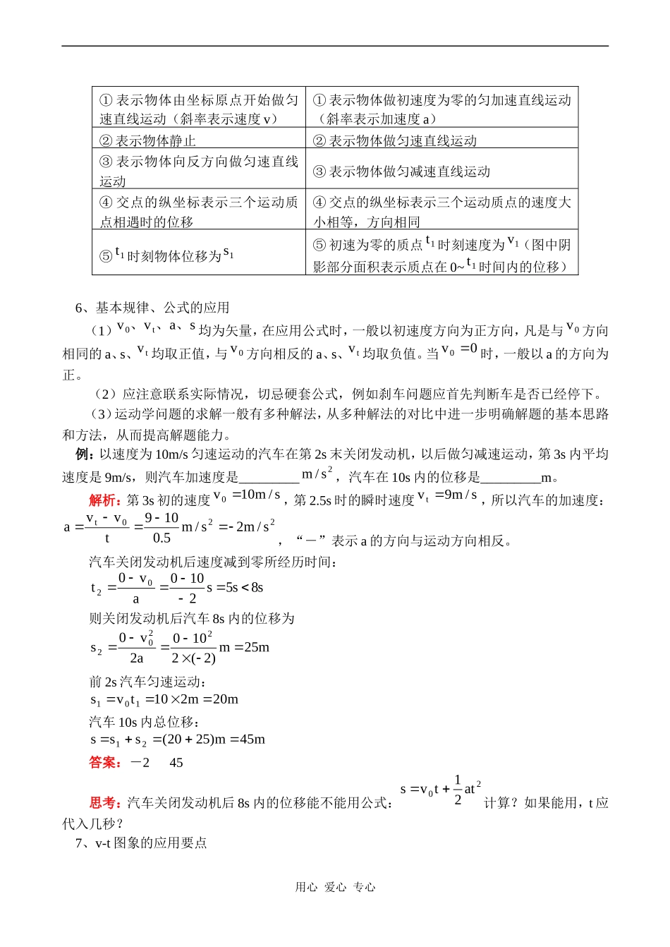 高一物理第一章知识复习与回顾 教案_第3页