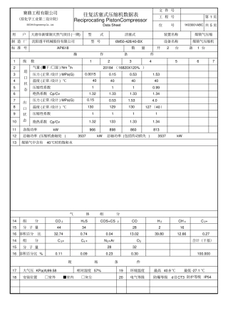 压缩机6M50数据表
