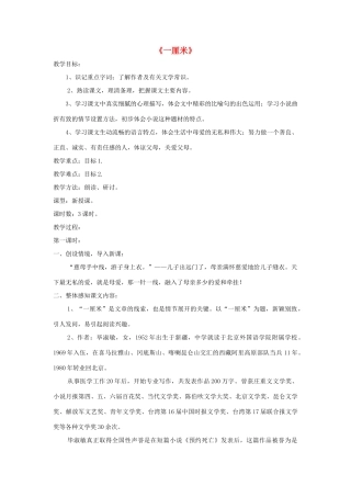 九年级语文上册 第6课《一厘米》精品教案 语文版-语文版初中九年级上册语文教案