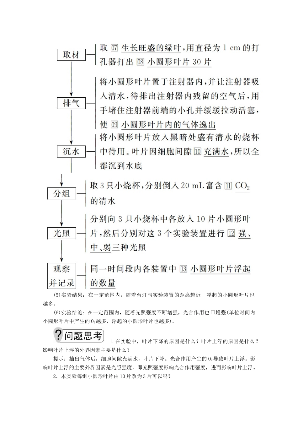 高中生物 第5章 第4节 第3课时 影响光合作用的因素及应用学案 新人教版必修1-新人教版高一必修1生物学案_第2页