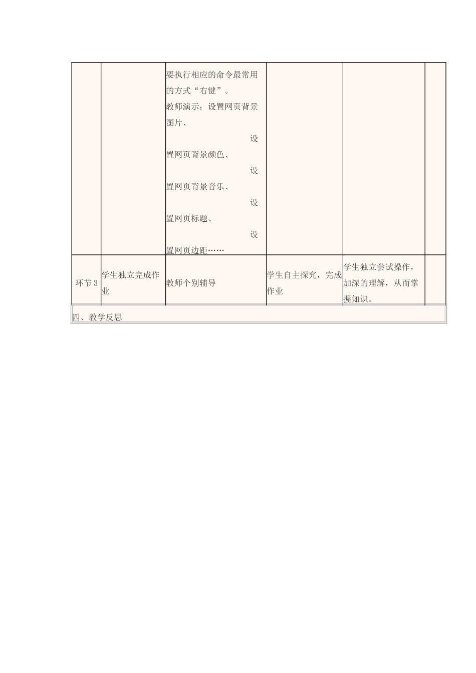 高中信息技术 Frontpage网页属性的设置教学设计-人教版高中全册信息技术教案_第3页