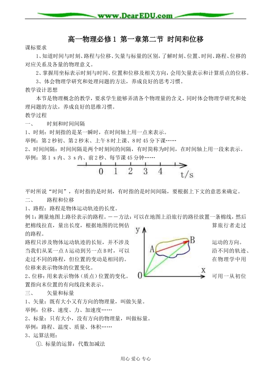 高一物理必修1 第一章第二节 时间和位移_第1页