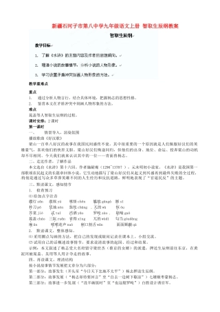 新疆石河子市第八中学九年级语文上册 智取生辰纲教案