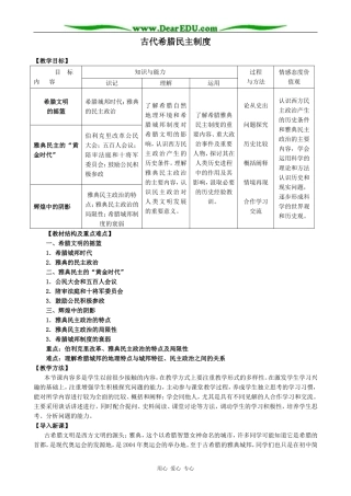 新人教版高中历史必修1古代希腊民主制度