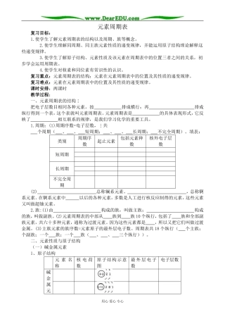 新人教版高中化学必修2元素周期表