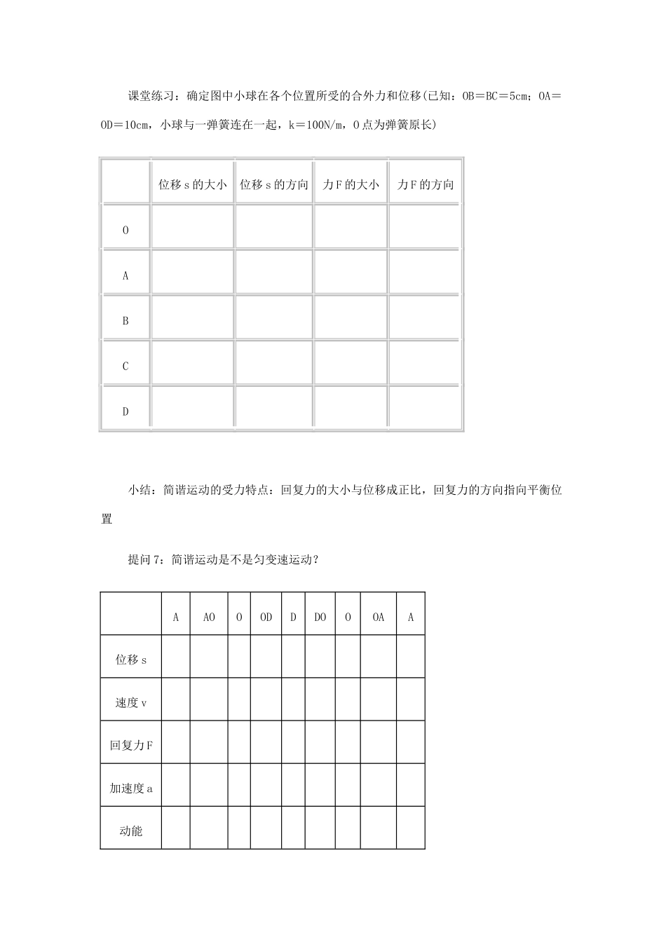 高中物理《简谐运动》教案3 新人教版选修3-4_第3页