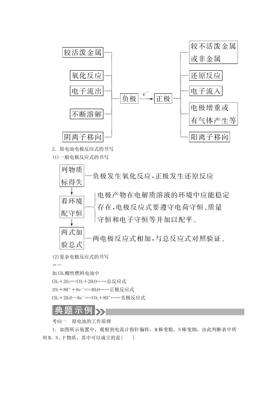 （通用版）高考化学微一轮复习 第21讲 原电池 化学电源学案-人教版高三全册化学学案_第3页