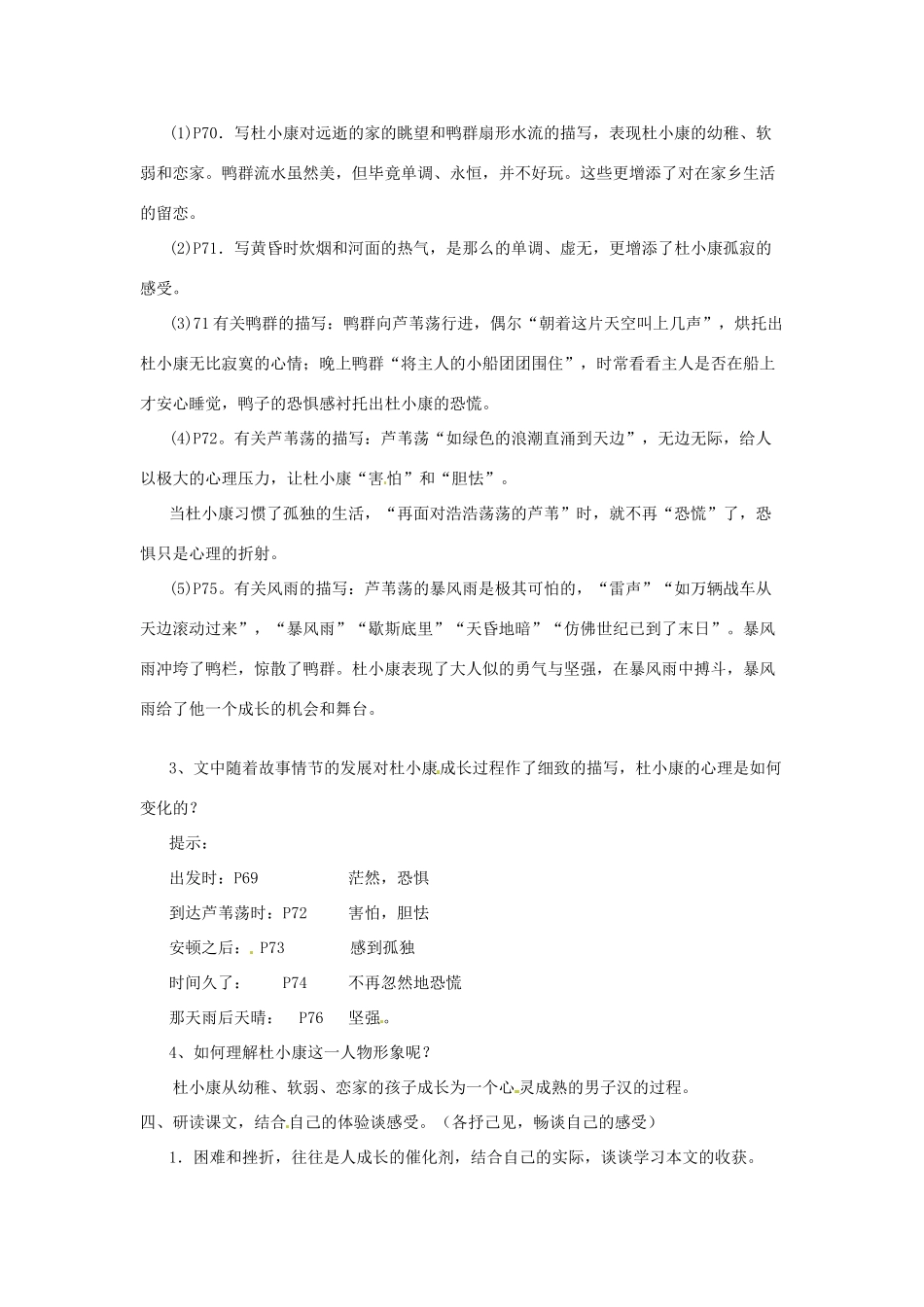 安徽省灵璧中学九年级语文上册 10 孤独之旅教案 新人教版_第3页