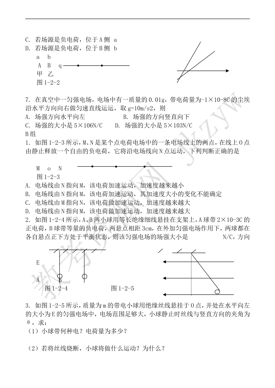 高中物理人教选修1-1电场 学案_第2页