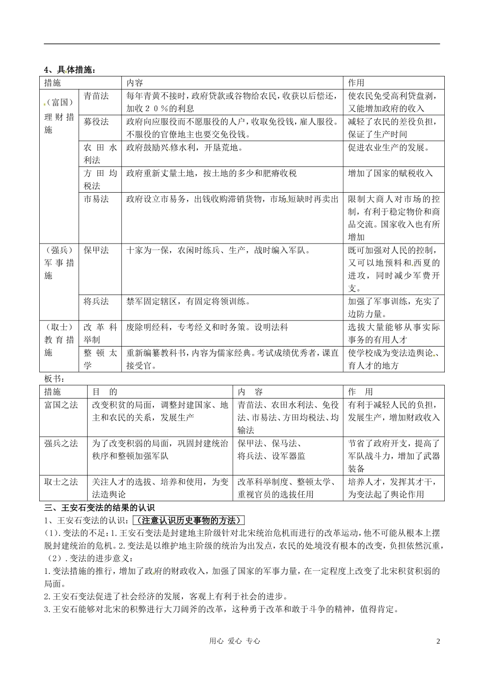高中历史 2.6《北宋王安石变法》教案 岳麓版选修1_第2页