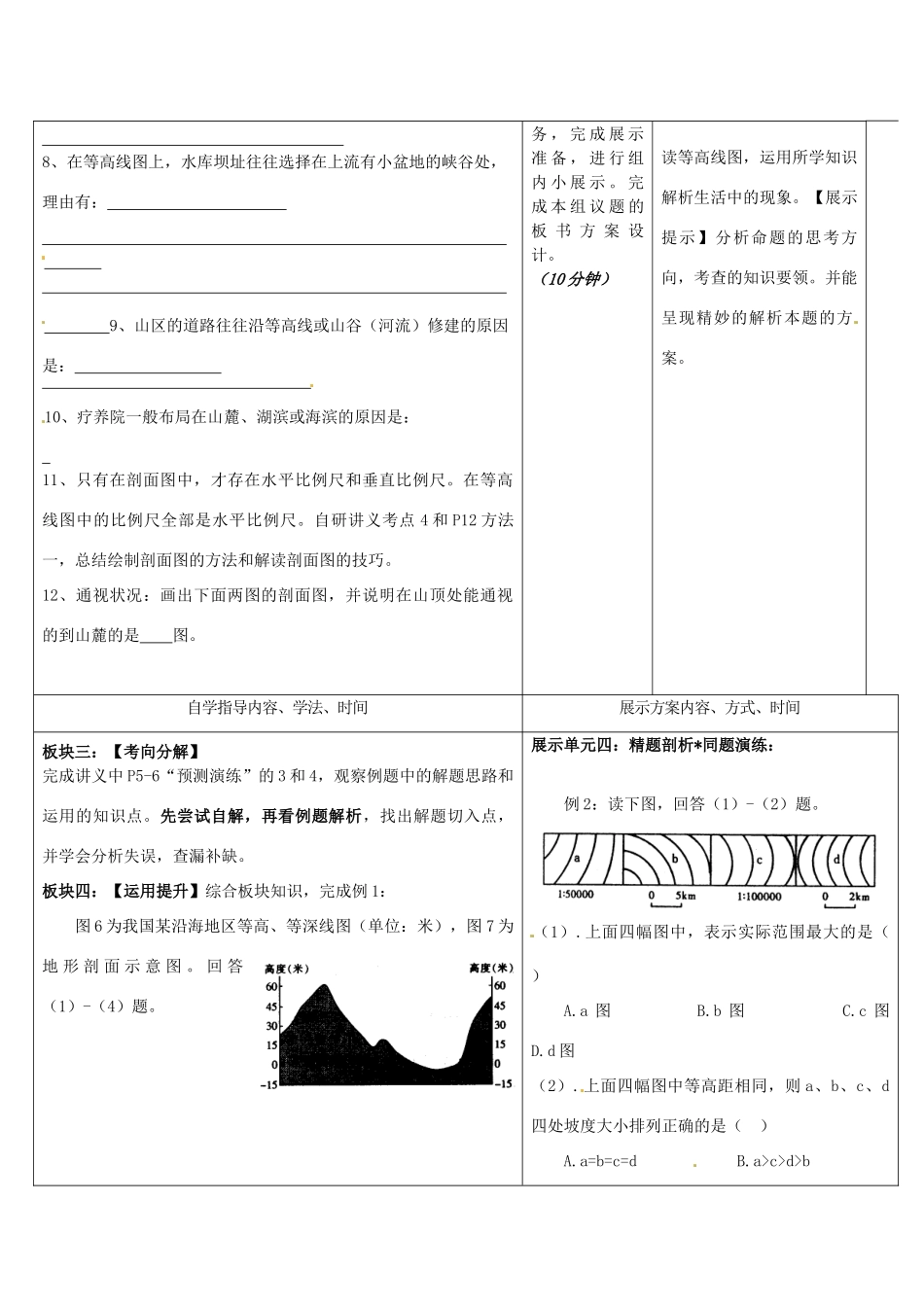 安徽省铜陵市铜都双语学校高三地理 等值线复习学案_第2页