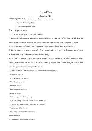 牛津版八年级英语Unit 3  A day out (2)