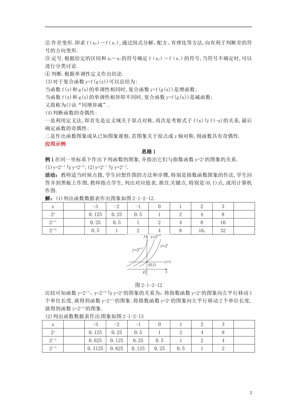 河北省青龙满族自治县逸夫中学高中数学 第2章 基本初等函数（1）（1.2 指数函数及其性质 第3课时）示范教案 新人教A版必修1_第2页