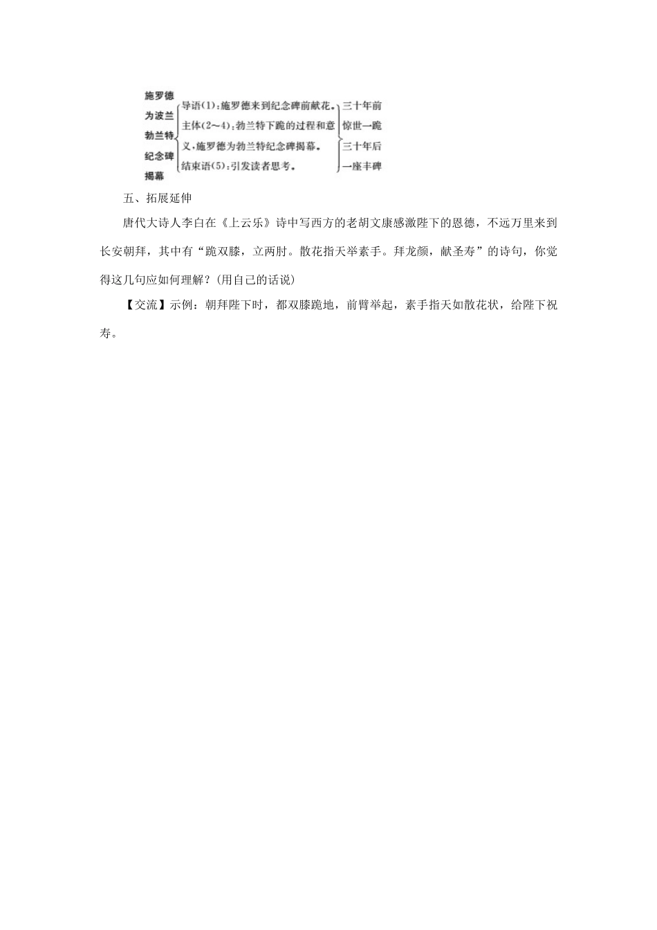 秋八年级语文上册 第三单元 12 三十年前惊世一跪  三十年后一座丰碑教案 语文版-语文版初中八年级上册语文教案_第3页