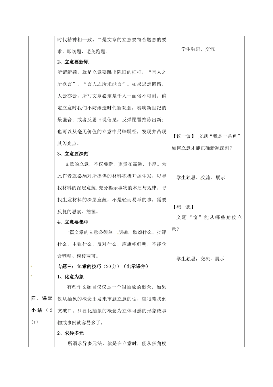辽宁省恒仁满族自治县中考语文专题复习 作文 作文审题立意 立意篇教学设计-人教版初中九年级全册语文教案_第2页