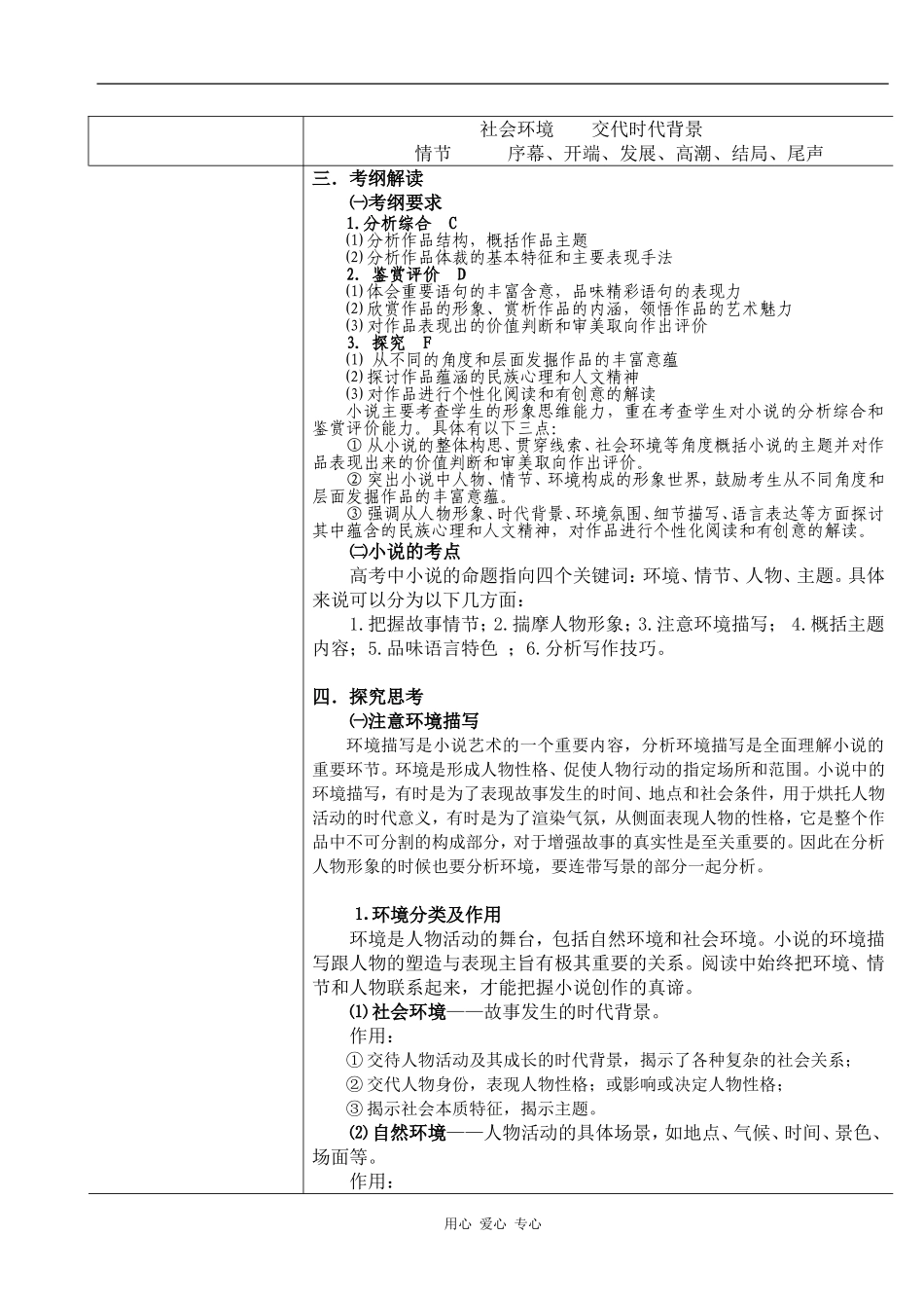 2010届高三语文高考复习教案：文学类文本阅读之小说阅读与欣赏_第2页